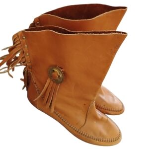 Vintage Handmade Style Leather Moccasins Boots
